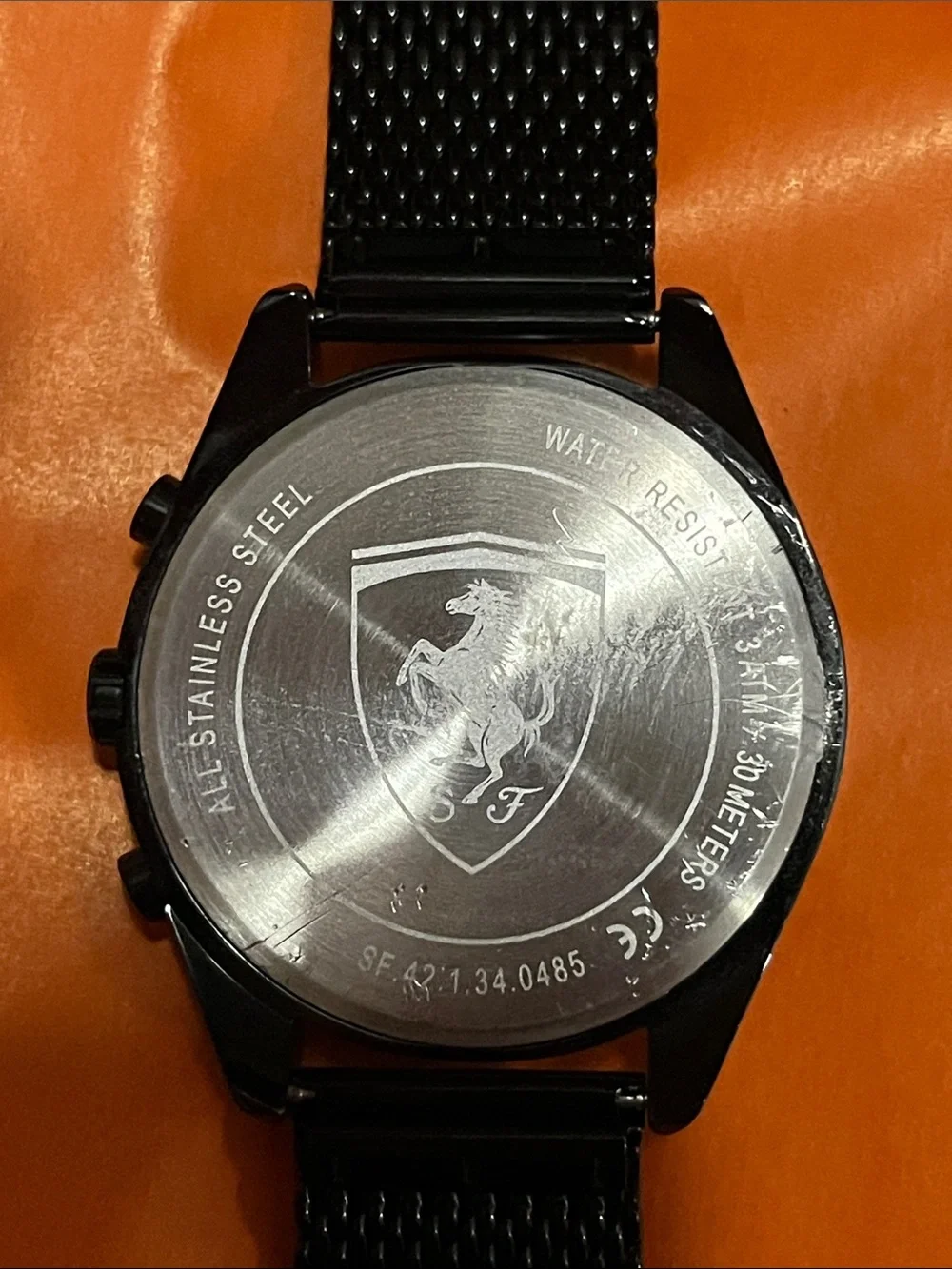 Ferrari Black Men's Chronograph with Silver Subdials